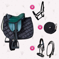 Mega-Sattelset "Six Horsemen Teal" für...