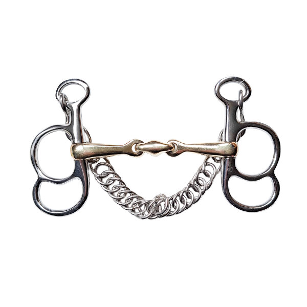 Postkandare, 2 Ringe, doppelt gebrochen, Argentan, Kaltblut