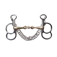 Postkandare, 2 Ringe, doppelt gebrochen, Argentan, Kaltblut