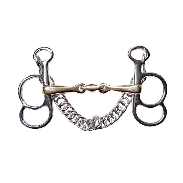 Postkandare, 2 Ringe, doppelt gebrochen, Argentan