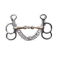 Postkandare, 2 Ringe, doppelt gebrochen, Argentan